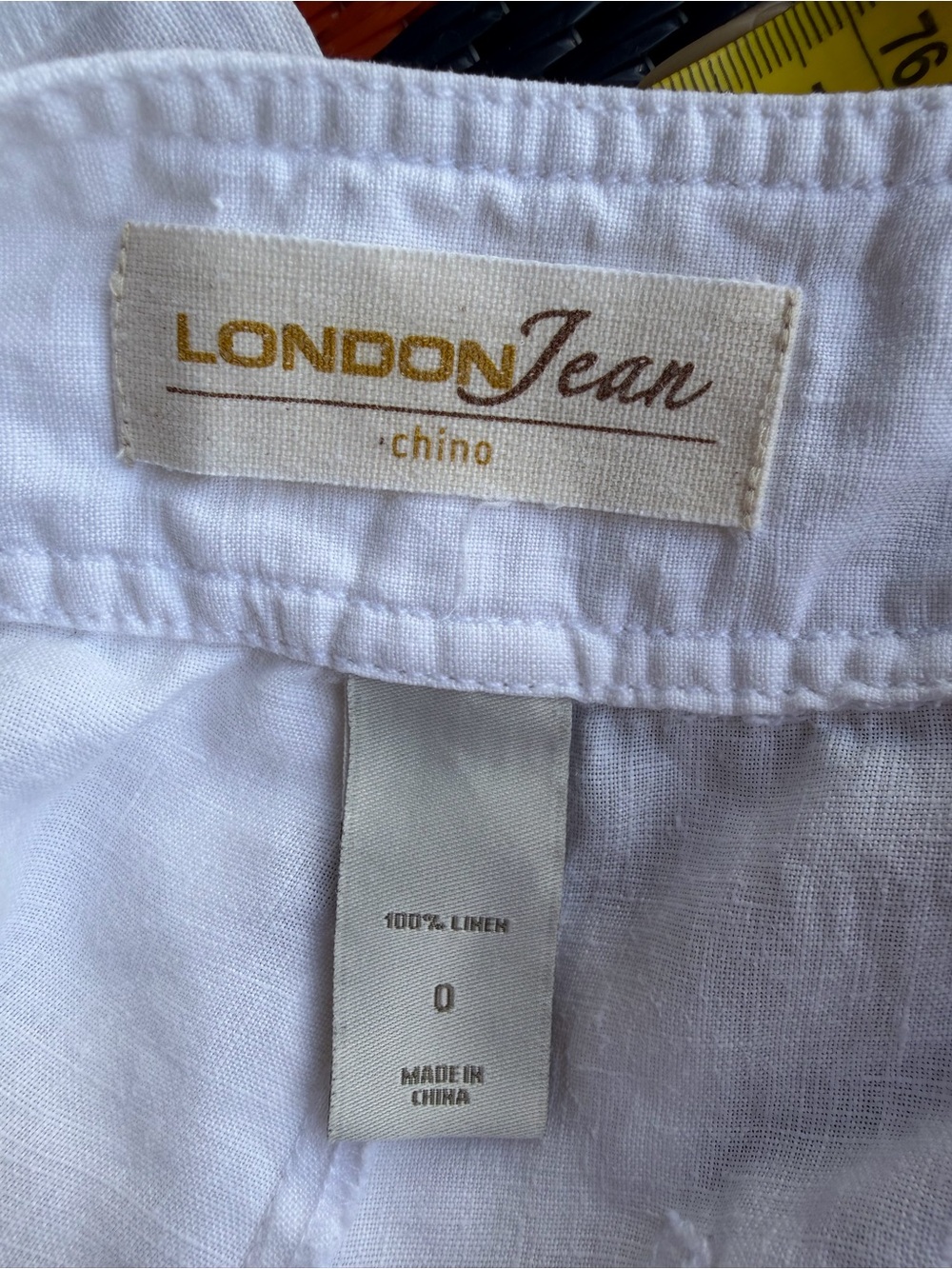 London Jean Women’s Size 0 White 100% Linen Wide Leg Sailor Nautical Pants - Picture 8 of 8